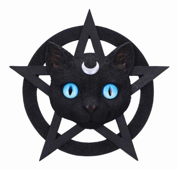 Photo #2 of product D6766A24 - Feline Worship Cat Pentagram Wall Plaque 25.5cm