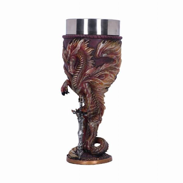 Photo #2 of product D4969R0 - Ruth Thompson Flame Blade Red Fire Dragon Goblet Glass