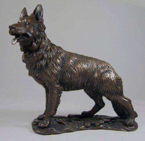 Photo of German Shepherd Bronze Dog Sculpture