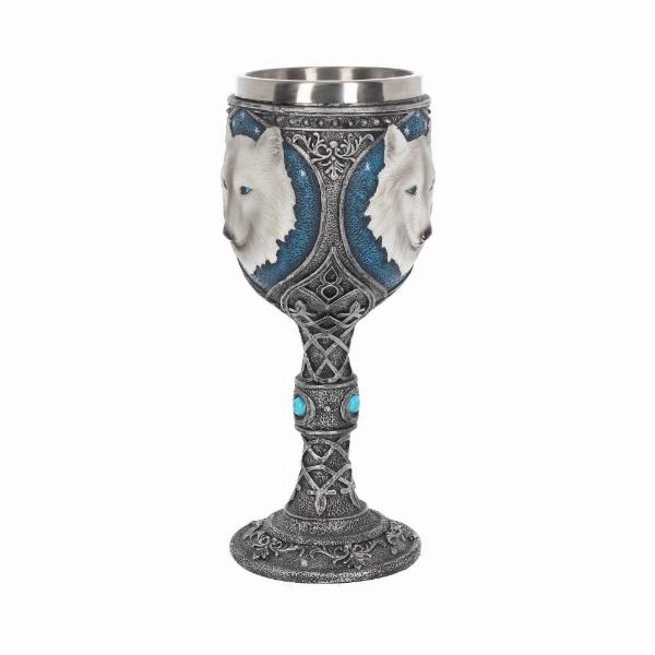 Photo #2 of product K2853G6 - White Winter Ghost Wolf Wine Glass Goblet