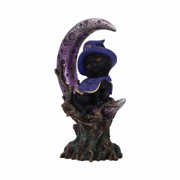 Photo #2 of product U5436T1 - Grimalkin Witches Familiar Black Cat and Crescent Moon Figurine
