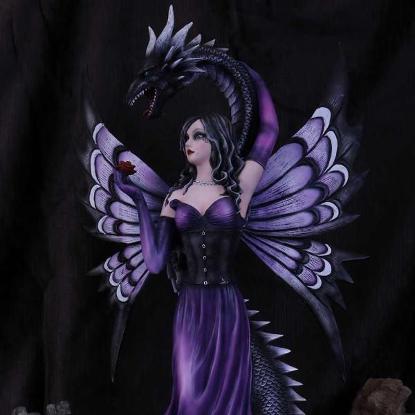 Photo #5 of product C2642G6 - Guardians Embrace Large Dark Fairy Dragon Ornament