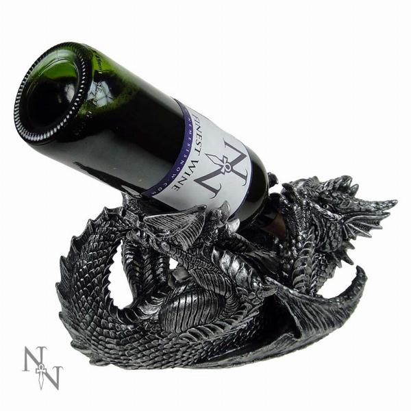 Photo #3 of product NEM6303 - Metallic Silver Dragon Guzzler Wine Bottle Holder