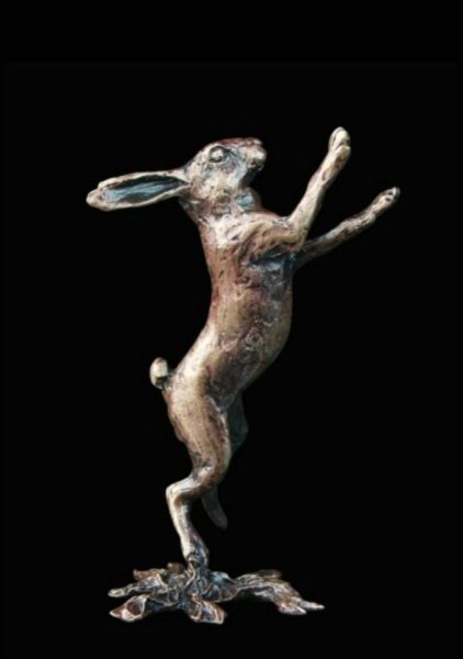 Photo of Hare Boxing Bronze Miniature (Butler and Peach)