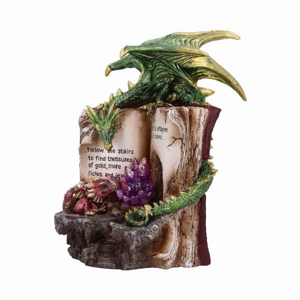 Photo #2 of product U5477T1 - Hoard Finders Dragon with Book Crystal Figurine