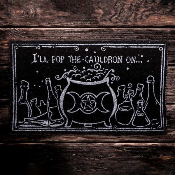 Photo #4 of product B6406X3 - I'll Pop the Cauldron on Witchcraft Doormat 45 x 75cm