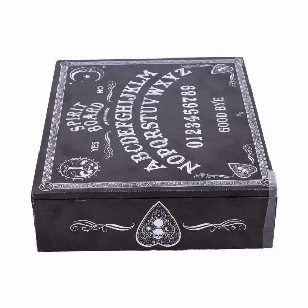Photo #4 of product B5112R0 - Black and White Spirit Board and Planchette Jewellery Storage Box with Mirror