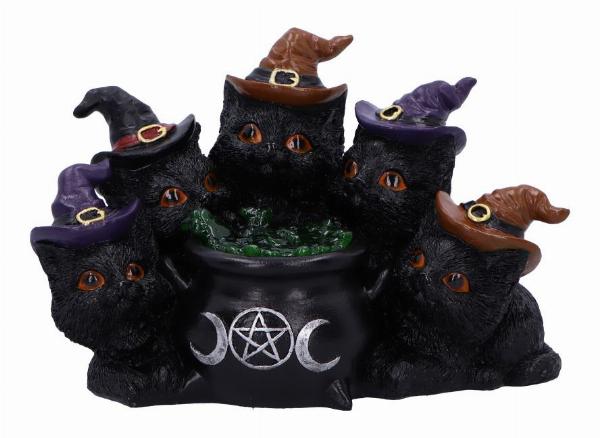 Photo #1 of product U6871C24 - Kindle's Potion Light Up Cats and Cauldron Ornament