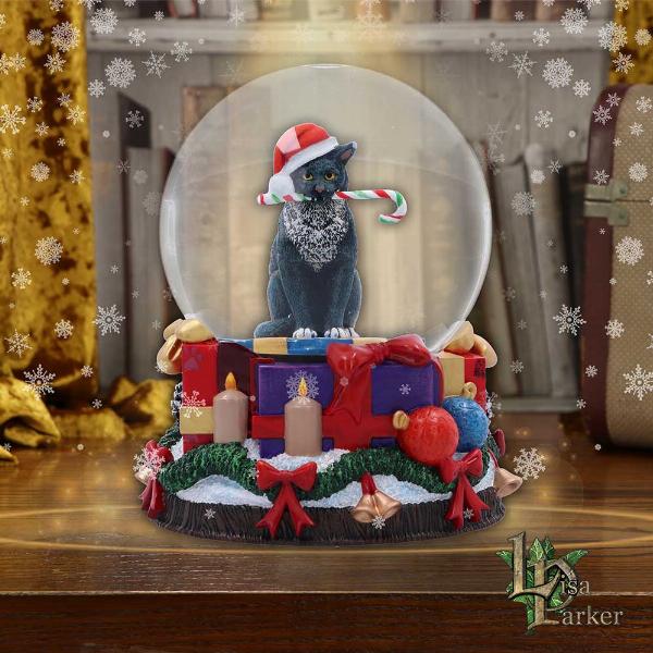 Photo #5 of product B6401Y3 - Lisa Parker Krampuss Cat Snow Globe