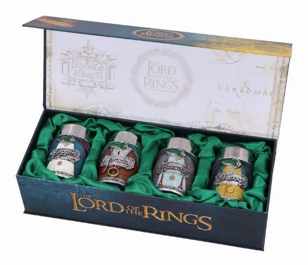 Photo #1 of product B5892V2 - Officially Licensed Lord of the Rings Hobbit Shot Glass Set