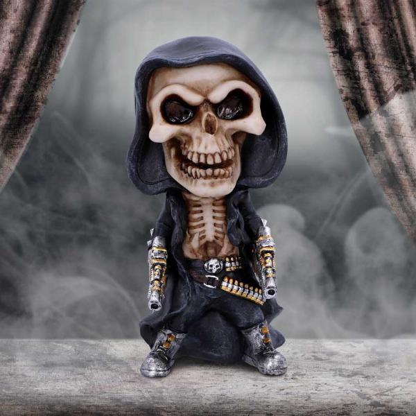 Photo #5 of product U6138W2 - Mechanical Reaping Skeleton Figurine 18cm