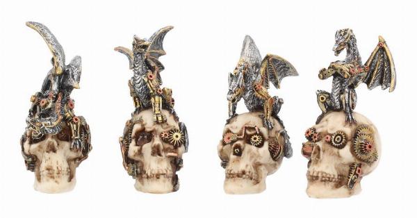 Photo #1 of product U3830K8 - Mind Machines Steampunk Dragons & Skulls 10.5cm (Set of 4)