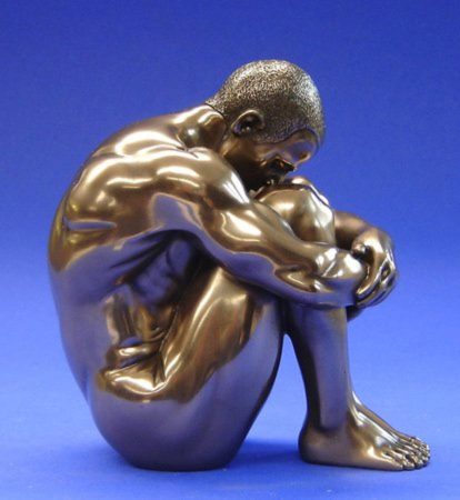 Photo of Nude Man Sitting Bronze Figurine 12 cm