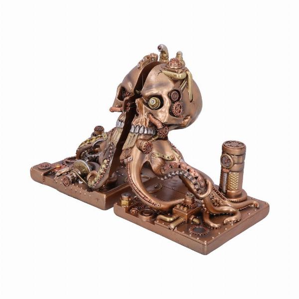 Photo #2 of product D5495T1 - Bronze Steampunk Octonium Bookends Mechanical Octopus Shelf Ends