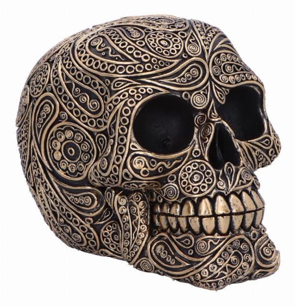 Photo #2 of product U6724A24 - Paisley Black and Gold Skull Head 15cm