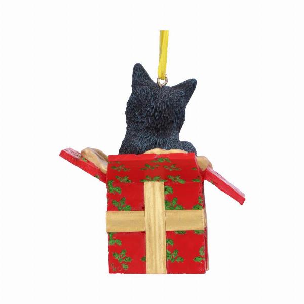 Photo #3 of product B5784U1 - Lisa Parker Present Cat Hanging Ornament 9cm