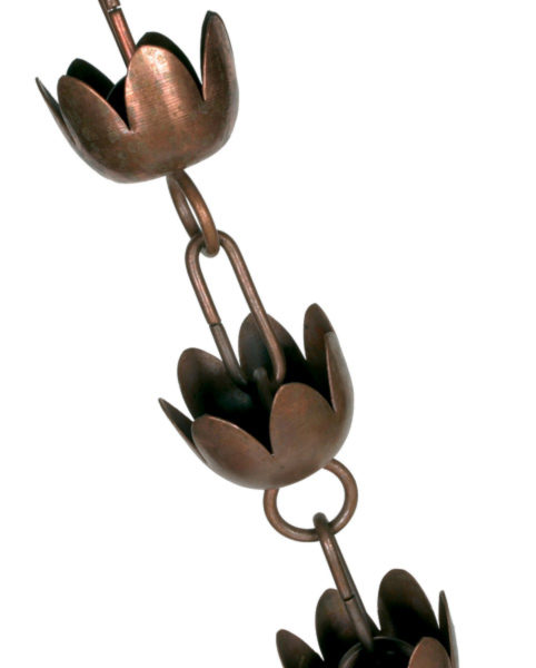 Photo of Rain Chain Copper Lily Down Pipe Ornament