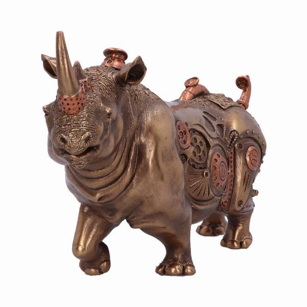 Photo #2 of product D5831U1 - Bronze Steampunk Rhino Figurine 29.5cm