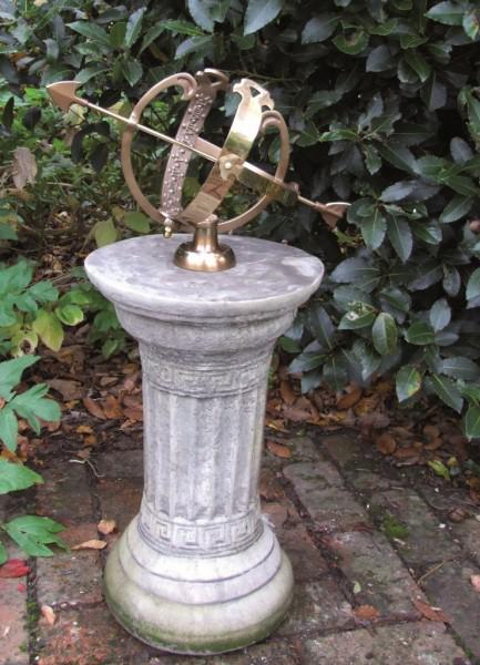 Photo of Small Stone Column with Brass Armillary