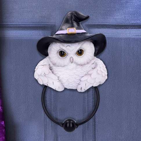 Photo #5 of product U6130W2 - Snowy Owl Magic Door Knocker 21cm