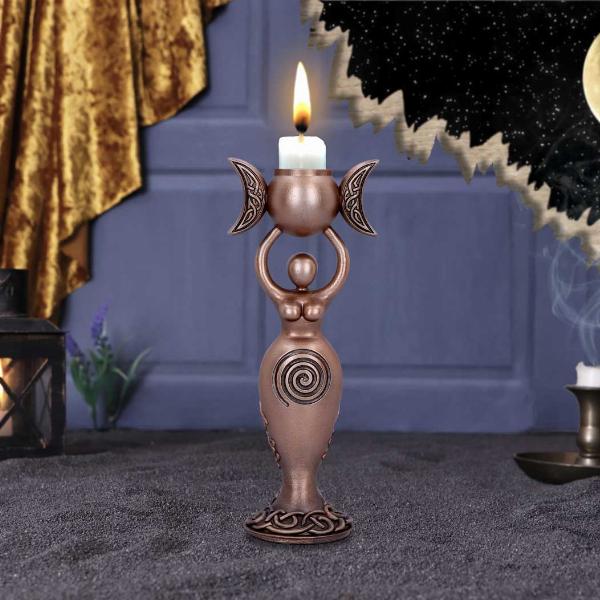 Photo #5 of product B6190W2 - Exclusive Bronze Spiral Goddess Candle Holder 20.3cm