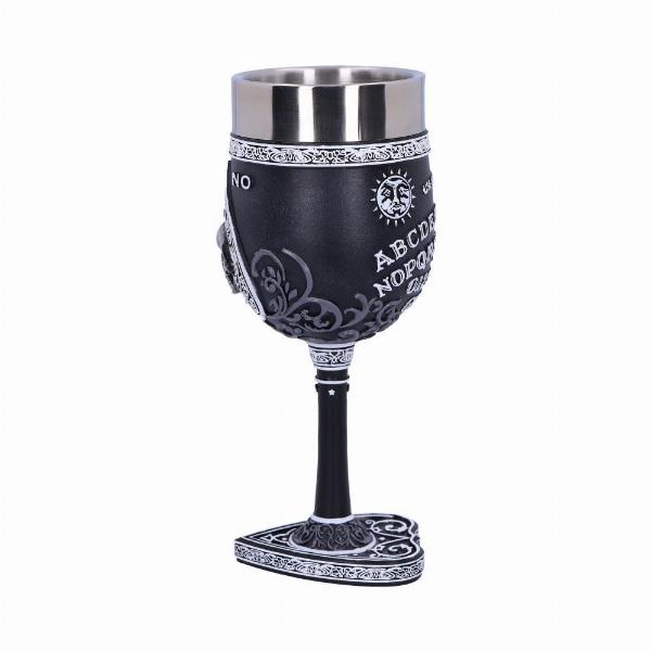 Photo #4 of product B5141R0 - Black and White Spirit Board Goblet Glass