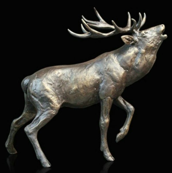 Photo of Stag Roaring Bronze Sculpture (Limited Edition) Michael Simpson