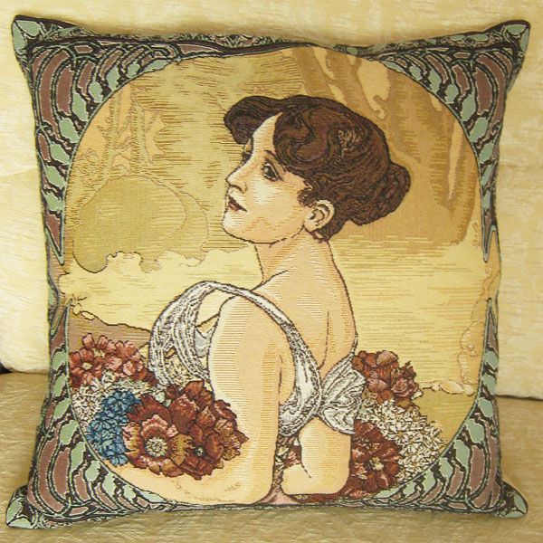 Phot of Summer By Mucha Tapestry Cushion