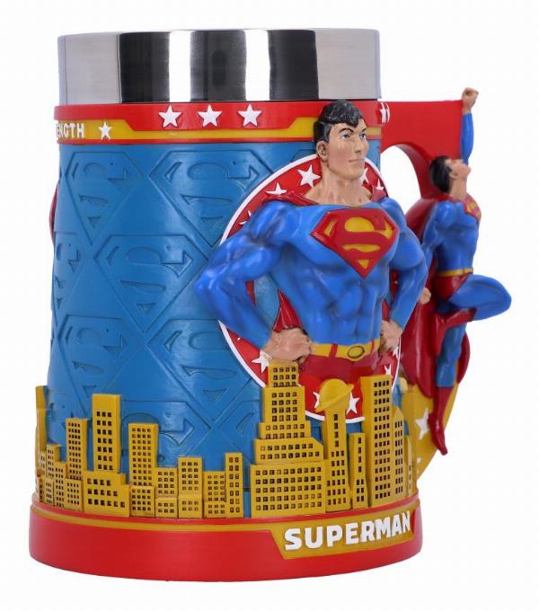 Photo #4 of product B6408X3 - Superman Man of Steel City Skyline Tankard 15.5cm