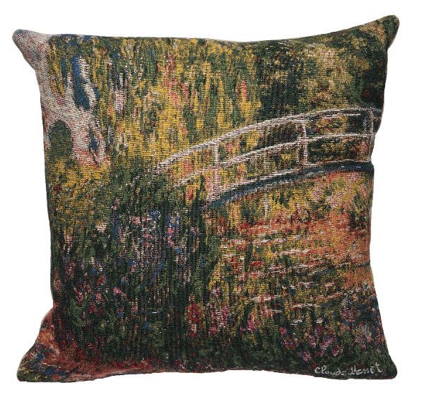 Phot of The Bridge Of Giverny By Monet Tapestry Cushion I