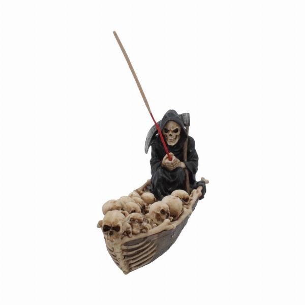 Photo #2 of product B4286M8 - The Ferryman Grim Reaper River Styx Skeleton Incense Holder