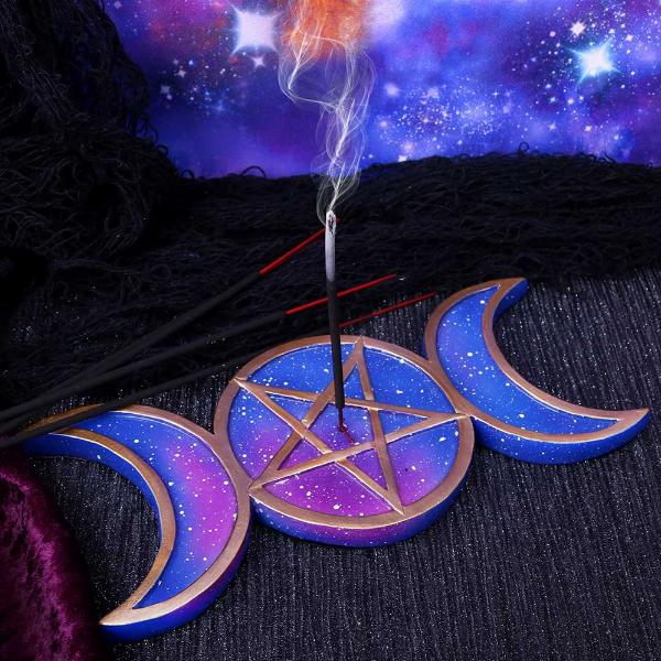 Photo #5 of product U4786P9 - Galaxy Triple Moon Goddess Incense Stick Burner Set of Four