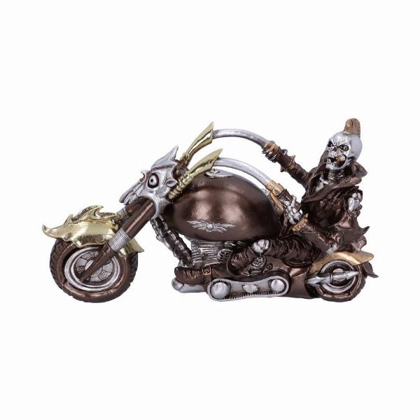 Photo #2 of product U5460T1 - Wheels of Steel 29cm Steampunk Motorcycle Skeleton Figurine.