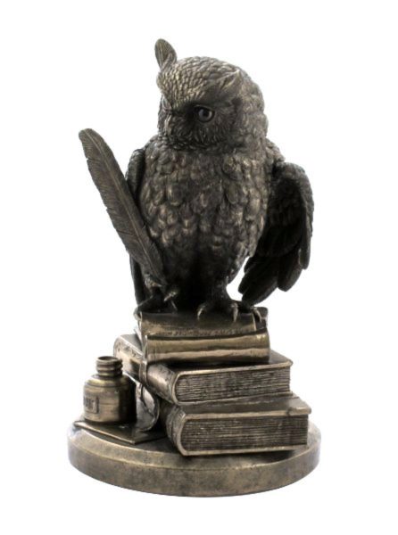 Photo of Wise Owl on Books Bronze Figurine 8.5 inches