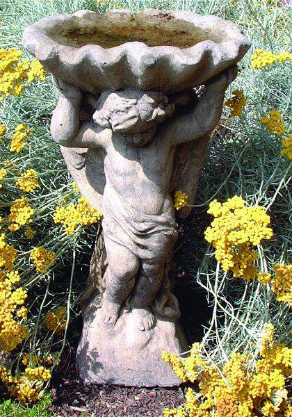 Photo of Angel and Shell Stone Birdbath