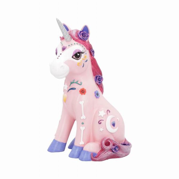Photo #1 of product B4727P9 - Candycorn Pink Day of the Dead Skeleton Unicorn Figurine