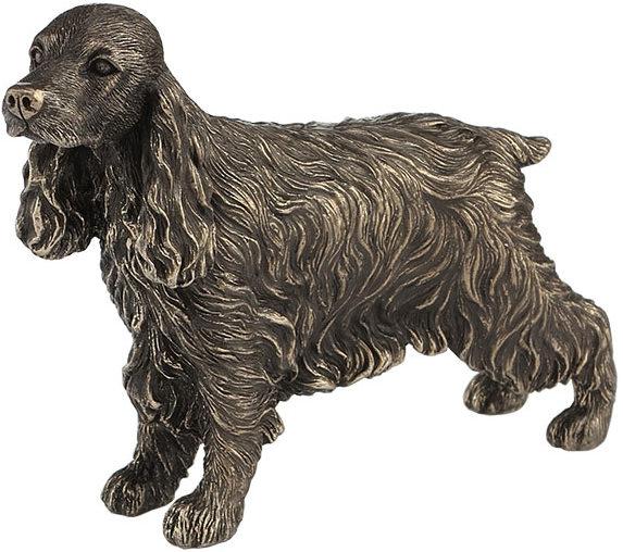 Photo of Cocker Spaniel Standing Bronze Dog Sculpture 18 cm