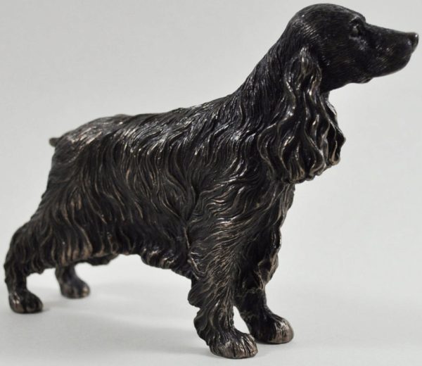 Photo of Cocker Spaniel Standing Bronze Dog Sculpture Small