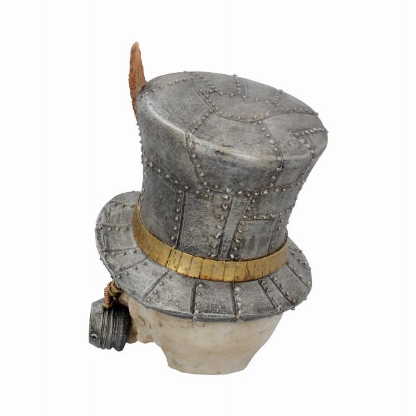 Photo #4 of product U4069M8 - Count Archibald Steampunk Top Hat Skull 19.5cm