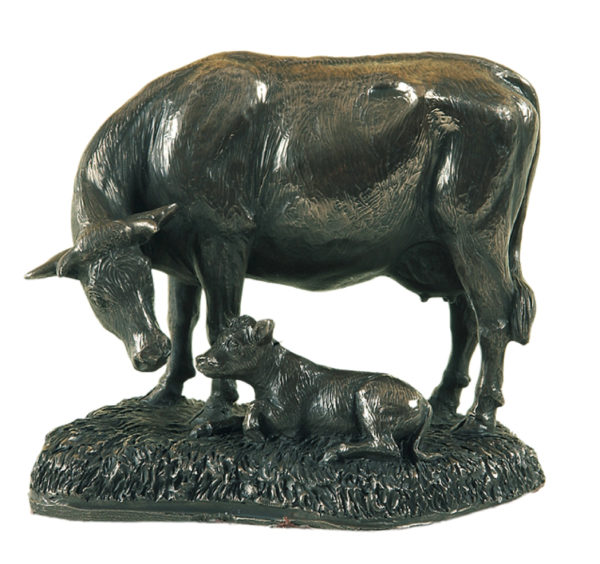 Photo of Cow and Calf Bronze Sculpture