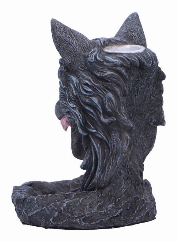 Photo #3 of product D6771A24 - Dark Wolf Head Backflow Incense Burner 11.5cm