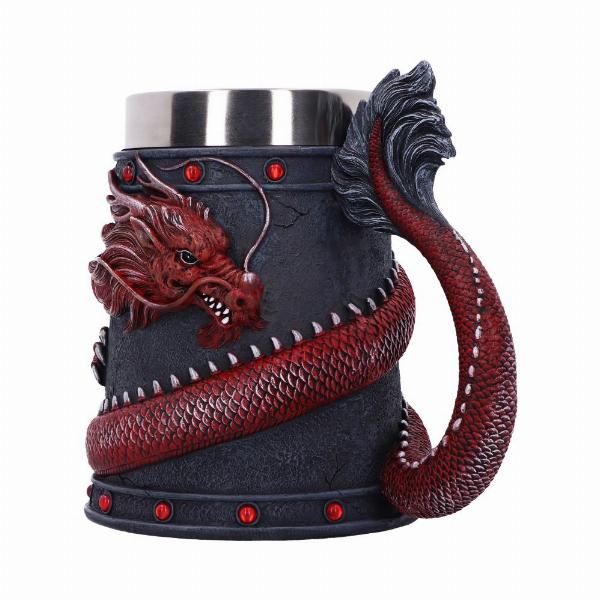 Photo #2 of product B5884V2 - Dragon Coil Tankard Red 16cm