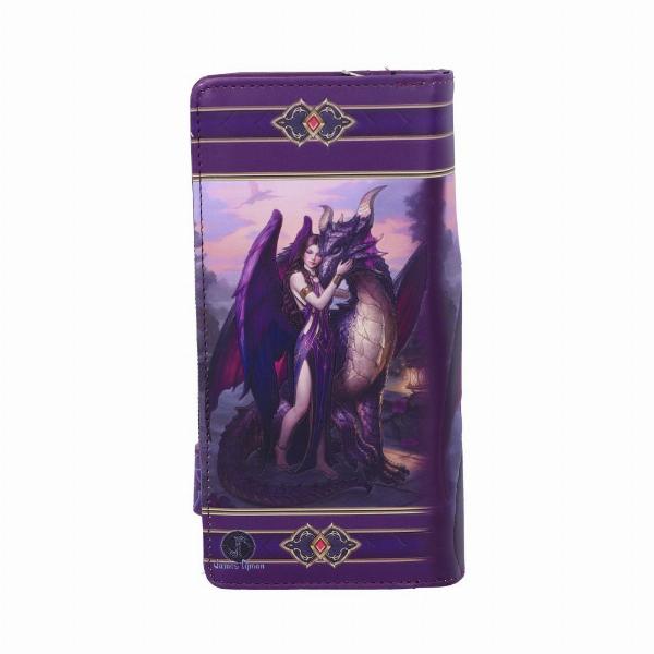 Photo #3 of product B3935K8 - Nemesis Now James Ryman Dragon Sanctuary Embossed Purse Purple 18.5cm