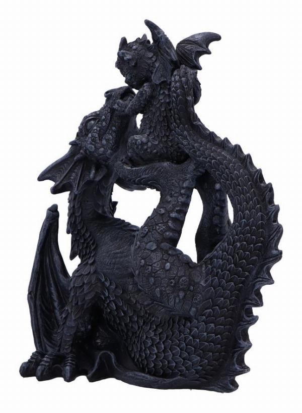 Photo #2 of product U6866C24 - Black Drakaina and Dragonling Figurine