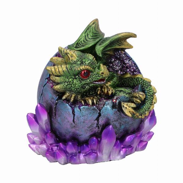 Photo #4 of product U5482T1 - Emerald Hatchling Glow Dragonling Green Dragonling Crystal Figurine
