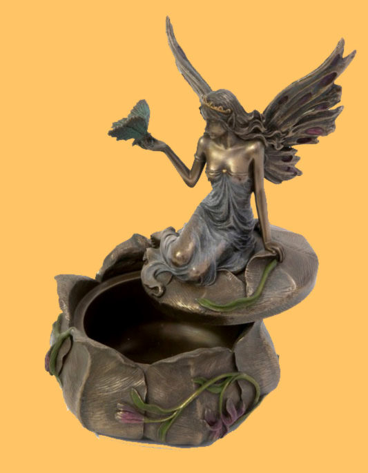 Photo of Fairy with Butterfly Trinket Box Bronze