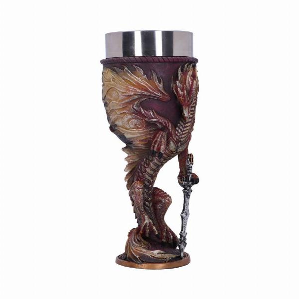 Photo #3 of product D4969R0 - Ruth Thompson Flame Blade Red Fire Dragon Goblet Glass