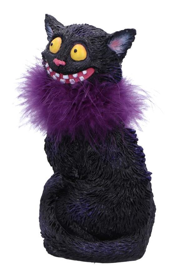 Photo #3 of product D6749A24 - Furgus Black Cat Feather Boa Figurine 19.5cm