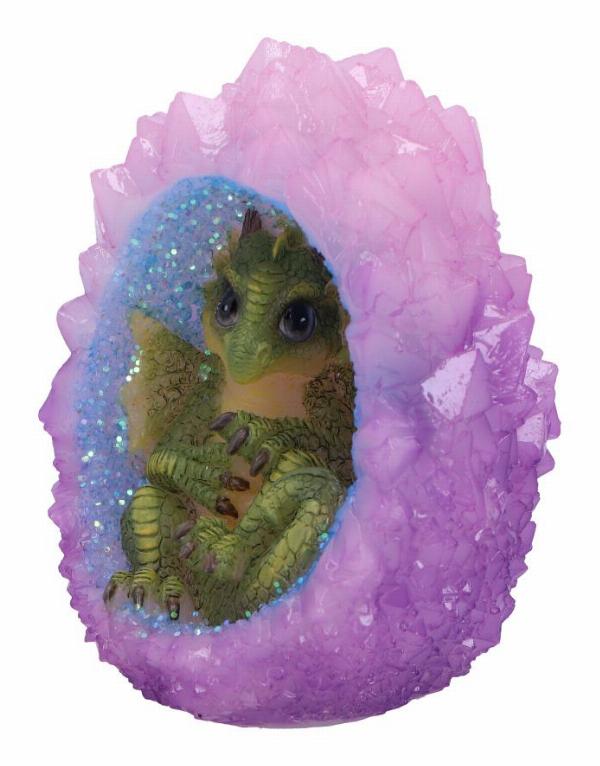Photo #3 of product U6706A24 - Geode Nest (Green) Illuminating Figurine