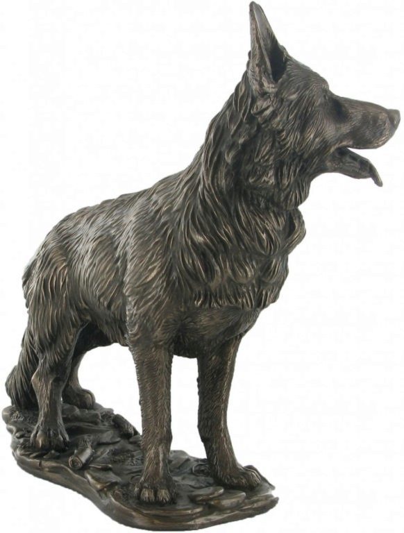 Photo of German Shepherd Bronze Dog Sculpture